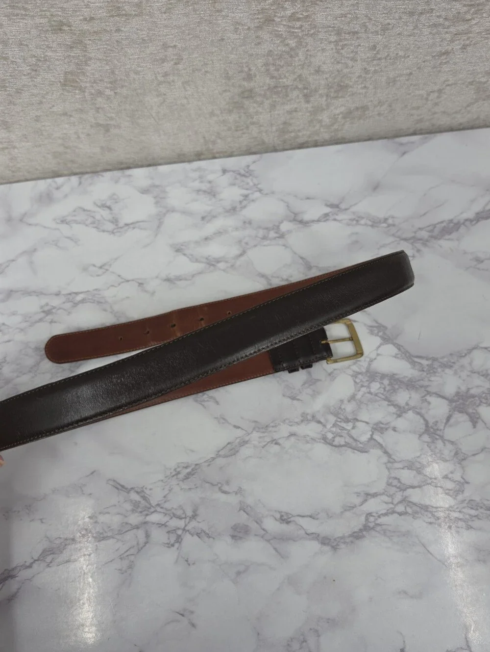 Coach USA Vintage Mocha Leather Belt Size 38 Brass Buckle